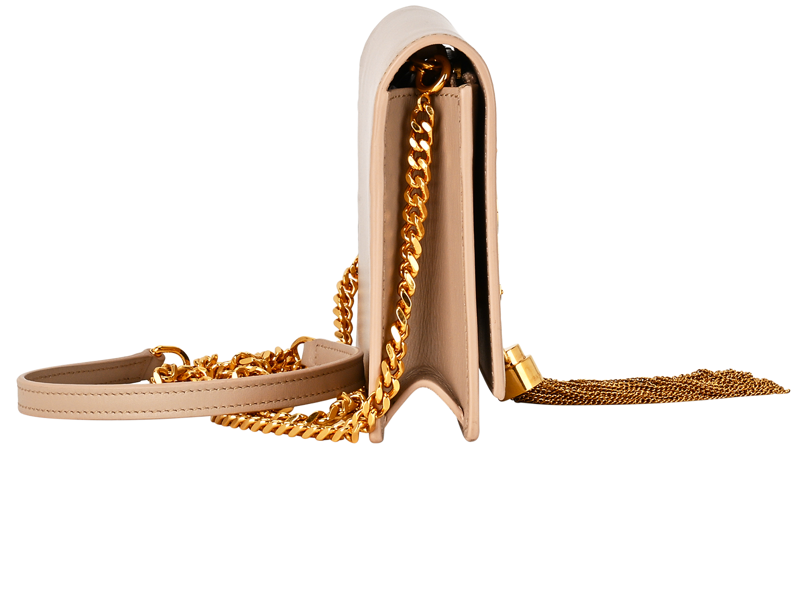 Wallet on Chain, &pound;950, Handbags, Nude, Leather, Side view